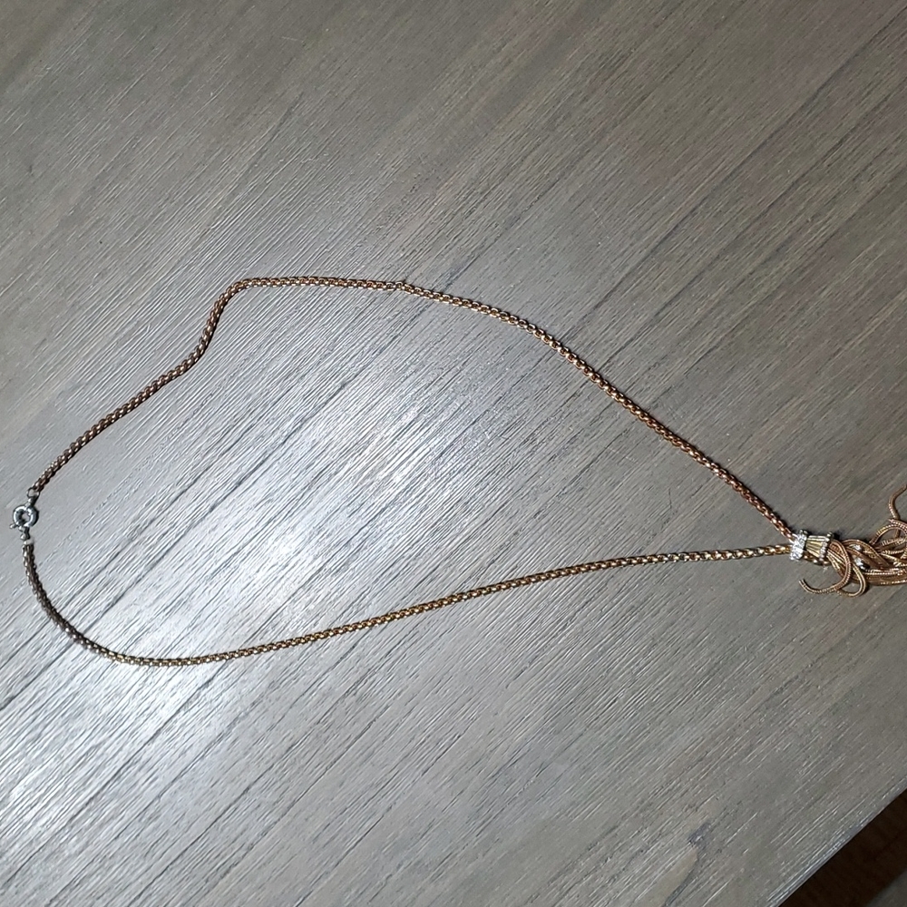 Womens gold long necklace